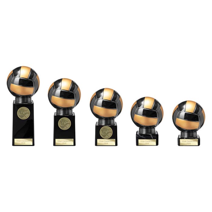 BLACK VIPER LEGEND NETBALL RESIN TROPHY - 5 SIZES - 120MM - 195MM